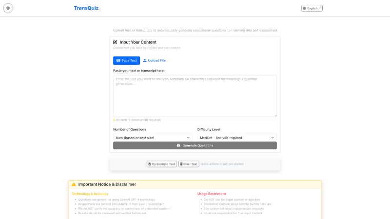 TransQuiz Screenshot